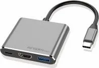 Adaptador Argom 3 En 1 USB-C HUB USB-C HDMI 4K Y USB3.0 ARG-UB-0181