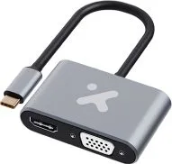 Adaptador Marca Xtech Modelo XTC-542 Multipuerto 2 En 1 De USB-C A HDMI Y VGA