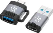 Adaptadores USB-C A USB-A Y USB-A A USB-C Marca Manhattan Modelo 356329 Set De 2