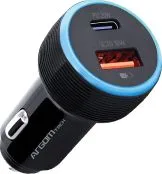 ARGOM AC-0118BK CARGADOR USB-A Y USB-C  PARA CARRO 38W 2A/1.5A