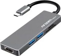 ARGOM UB-0183 HUB 5 EN 1 USB-C HDMI USB3.0 USB2.0  SD