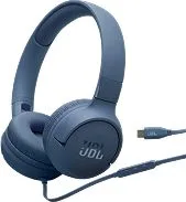 Audifono Alambrico Marca JBL Modelo Tune 520C Diseno De Diadema Con Microfono Conexion USB-C Color Azul