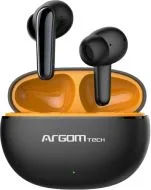 Audifono Bluetooth Marca ArgomTech Modelo SkeiPods E21 Con ANC (Active Noise Cancellation) Certificacion IPX5 Color Negro Con Case