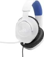 Audifono Para Gaming Marca JBL Modelo Quantum 100 Con Azul Conexion Auxiliar 3.5mm Color Blanco