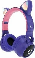 AUDIFONO XTECH XTH-650 NIÑAS FORMA DE GATO BLUETOOTH MICROFONO MORADO