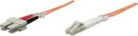 Cable Fibra Optica LC A SC UPC Duplex Marca INTELLINET Modelo 471268 Color Naranja Medida de 2 Metros