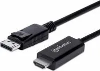 Cable Manhattan 153218 Display Port Macho A HDMI Resolución 4K a 60Hz 3Metros