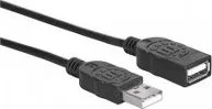 CABLE MANHATTAN 308519 EXTENSION USB 2.0 ALTA VELOCIDAD 1 METRO NEGRO