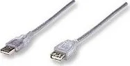 CABLE MANHATTAN 340496 EXTENSION USB 2.0 3METROS PLATEADO EN BOLSA