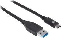 CABLE MANHATTAN 353373 USB-A A USB-C ALTA VELOCIDAD 1METRO NEGRO