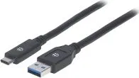 Cable Manhattan 354981 USB-A 3.1 Gen1 Macho A USB-C Macho 3 Metros Color Negro
