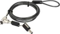 Candado De Seguridad Nano Para Laptop Con Llave Marca Manhattan Modelo 440486 De 1.8 Metros Cubierto De PVC