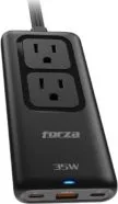 Cargador Rapido De 35 Watts Con Regleta Marca Forza Modelo PS-235USBC Capacidad De 1250 Watts Con 2 USB-C, 1 USB-A Y 2 Nema, 110/220V