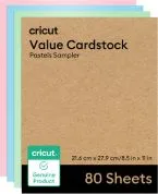 Cartulina Cricut Modelo Value Cardstock Pastels Sampler 8.5" X 11" 80 Hojas 2011055