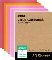 Cartulina Marca Cricut Modelo Value Cardstock Sunset Sampler De 8.5" X 11" 80 Hojas 2012122