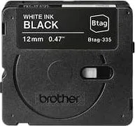 Cinta Para Rotuladora Marca Brother Modelo BTAG335 De 12mm X 4m Color Blanco Sobre Negro Para P-touch PT-N10 PT-N20 PT-N25BT