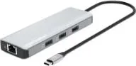 Docking Station USB-C Marca Manhattan Modelo 190435 Conexion 9 En 1 Resolucion 4K Power Delivery De 100 Watts