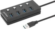 HUB De 4 Puertos USB-A 3.0 Con Conmutador Marca Manhattan Modelo 180887 Conexion USB-A 3.0
