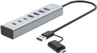 HUB USB-C Y USB-A Marca Manhattan Modelo 181136 Con 3 Puertos USB-C Y 4 USB-A