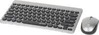 Kit De Mini Teclado y Mouse Optico Inalambricos Marca Manhattan Modelo 180795 Color Negro Con Plateado En Espanol