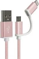 KLIP XTREME KAC-210RG CABLE MICRO USB Y LIGHTNING 3.2PIES ROSE GOLD