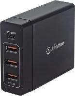MANHATTAN 102124 ESTACION DE CARGA 3 USB 12W 1 USB-C 60W 2.4A