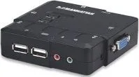 MANHATTAN 151252 KVM SWITCH USB 2 PUERTOS CON CABLES Y SOPORTE AUDIO