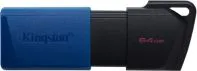 Memoria USB 3.2 Marca Kingston Modelo Flashdrive DataTraveler Exodia M Capacidad De 64GB Color Azul Con Negro