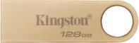 Memoria USB 3.2 Marca Kingston Modelo Flashdrive DataTraveler SE9 G3 Capacidad De 128GB Color Dorado Diseno Metalico