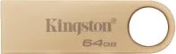 Memoria USB 3.2 Marca Kingston Modelo Flashdrive DataTraveler SE9 G3 Capacidad De 64GB Color Dorado Diseno Metalico