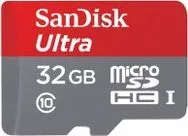 Micro SD Secure Digital SDHC Sandisk Ultra 32Gb Clase 10 Con Adaptador SD 100Mb/S