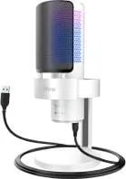 Microfono A9W Fifine Ampligame RGB USB Color Blanco