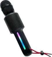 Microfono Bluetooth Marca Singing Machine Modelo Move Mic Para Karaoke Con RGB Color Negro