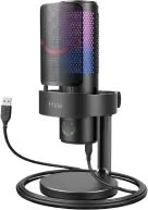 MICROFONO FIFINE MODELO A9 PARA PC Y GAMING USB CON STAND RGB NEGRO