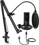 MICROFONO FIFINE MODELO T669 PARA STREAMING USB CON BRAZO STAND NEGRO