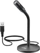 MICROFONO MINI FIFINE MODELO K050 CON STAND PARA ESCRITORIO NEGRO
