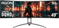 Monitor LED Gaming Curvo Marca AOC Modelo AG493UCX2  48.8" 5120 x 1440 DUAL QHD Panel VA 165 Hz 1 ms USB-C DP Alt Mode + HDMI + USB HUB Speakers Ad...