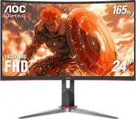 Monitor LED Gaming Curvo Marca AOC Modelo C24G2  23.6" 1920 x 1080 FHD Panel VA 165 Hz 1 ms DP + HDMI FreeSync