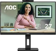 Monitor LED Pro Marca AOC Modelo Q27P3CW  27" 2560 x 1440 QHD Panel IPS 75 Hz 5 ms  USB-C DP Alt Mode + HDMI + USB HUB Camara Web Speakers