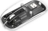 Mouse Inalambrico Marca Manhattan Modelo 190268 Color Transparente Con Negro De 4 Botones