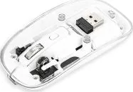 Mouse Inalambrico Marca Manhattan Modelo 190275 Color Transparente Con Blanco De 4 Botones