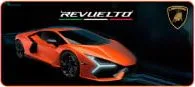 Mouse Pad Marca Lamborghini Modelo Revuelto Color Negro Con Naranja