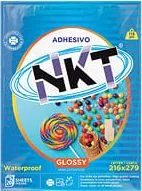 Papel Adhesivo Marca NKT Acabado Glossy Tamano Carta 115 Gramos 20 Hojas PROD-000382