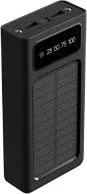 Powerbank Marca Xtech Modelo XPB-200 Con Banco De Energia Solar Capacidad De 20000mAh Color Negro