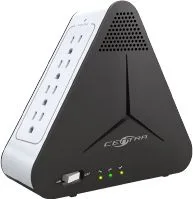 REGULADOR DE VOLTAJE CENTRA R PLUS 1200 1200VA FORMA TRIANGULO 8 TOMAS BLANCO