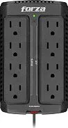 Regulador De Voltaje Marca Forza Modelo FVR-901M Capacidad De 900VA (Voltiamperios) Con 8 Salidas Voltaje De 120V Color Negro
