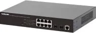 Switch Gigabit Ethernet PoE+ Marca INTELLINET Modelo 561167 De 8 Puertos Con 2 Puertos SFP Administrable Por Web Soportes Para Montaje En Rack De 19"