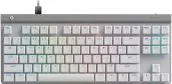 Teclado Alambrico Para Gamers Marca Logitech Modelo G515 Tenkyless Interruptores Mecanicos GL Tactil Color Blanco En Idioma Ingles