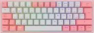 Teclado Para Gamers Modelo Fizz Pro K616-RGB Marca Redragon Con Switch Red Y RGB Idioma En Espanol Color Blanco Con Rosa