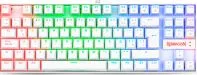 Teclado Para Gamers Modelo Kumara K552 Marca Redragon Con RGB Switch Red Idioma En Espanol Color Blanco